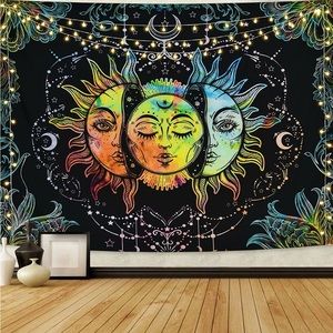 Sevenstars Sun and Moon Tapestries Burning Sun Tapestry Colorful Wall Size: